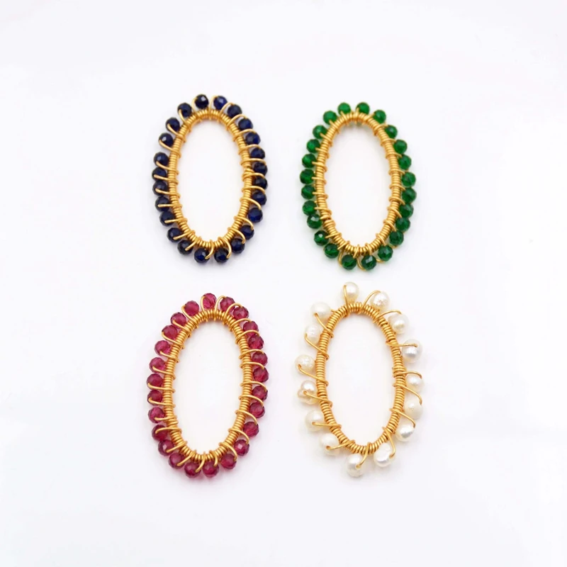Fashion Fancy Handmade Gold Wire Wrap pearl pendant Gemstone charms natural Oval Circle Earrings for women jewelry Making bulk, Multi natural pendant
Fashion Fancy Handmade Gold Wire Wrap pearl pendant Gemstone charms natural Oval Circle Earrings for women jewelry Making bulk, Multi natural pendant
