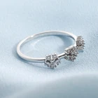 Wedding Women 2020 Fashion Flower Shape Bands Wedding Cluster Rings With 16k Gold Plated