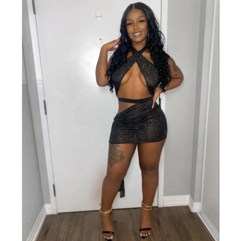 Halter Bandage Crop Top And Mini Skirt Sequin Off Shoulder Sleeveless Women Two Piece Sets B1206
Halter Bandage Crop Top And Mini Skirt Sequin Off Shoulder Sleeveless Women Two Piece Sets B1206