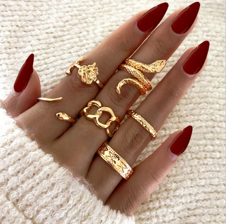 Dvacaman Designer Hip-hop Rose Knuckle Rings For Women Vintage Geometric Gold Plated Link Chain Open Ring Set 6 Pcs Set Jewelry
Dvacaman Designer Hip-hop Rose Knuckle Rings For Women Vintage Geometric Gold Plated Link Chain Open Ring Set 6 Pcs Set Jewelry