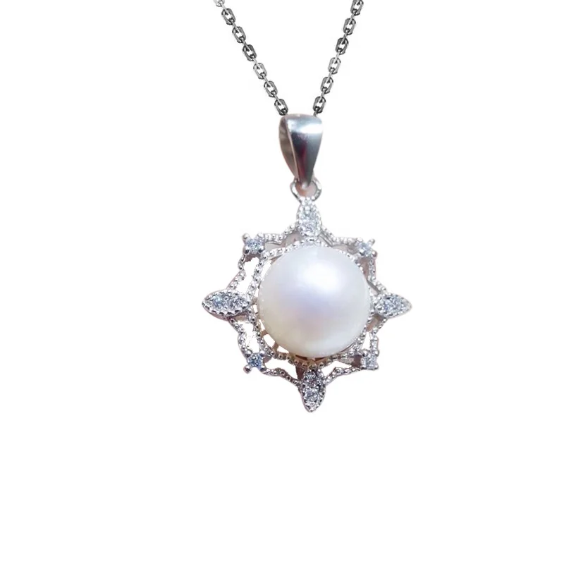 women necklace pearl with cristals 925 sterling silver freshwater pearl necklace pendant, White
women necklace pearl with cristals 925 sterling silver freshwater pearl necklace pendant, White