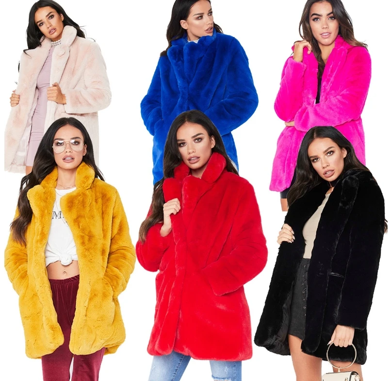 X1043 2020 Hot Sale Winter Solid Color Warm Coat Outwear Long Sleeves Faux Fur Women Coat With Pocket
X1043 2020 Hot Sale Winter Solid Color Warm Coat Outwear Long Sleeves Faux Fur Women Coat With Pocket