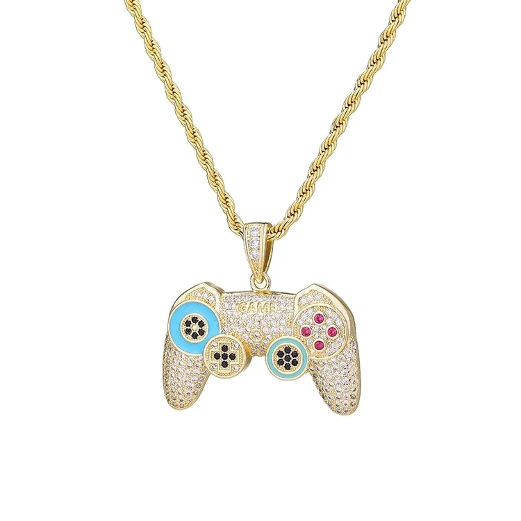 Fashion Game Console Shape Pendant Necklace Copper Micro-Inlaid Zircon Punk Style Hip-Hop
Fashion Game Console Shape Pendant Necklace Copper Micro-Inlaid Zircon Punk Style Hip-Hop