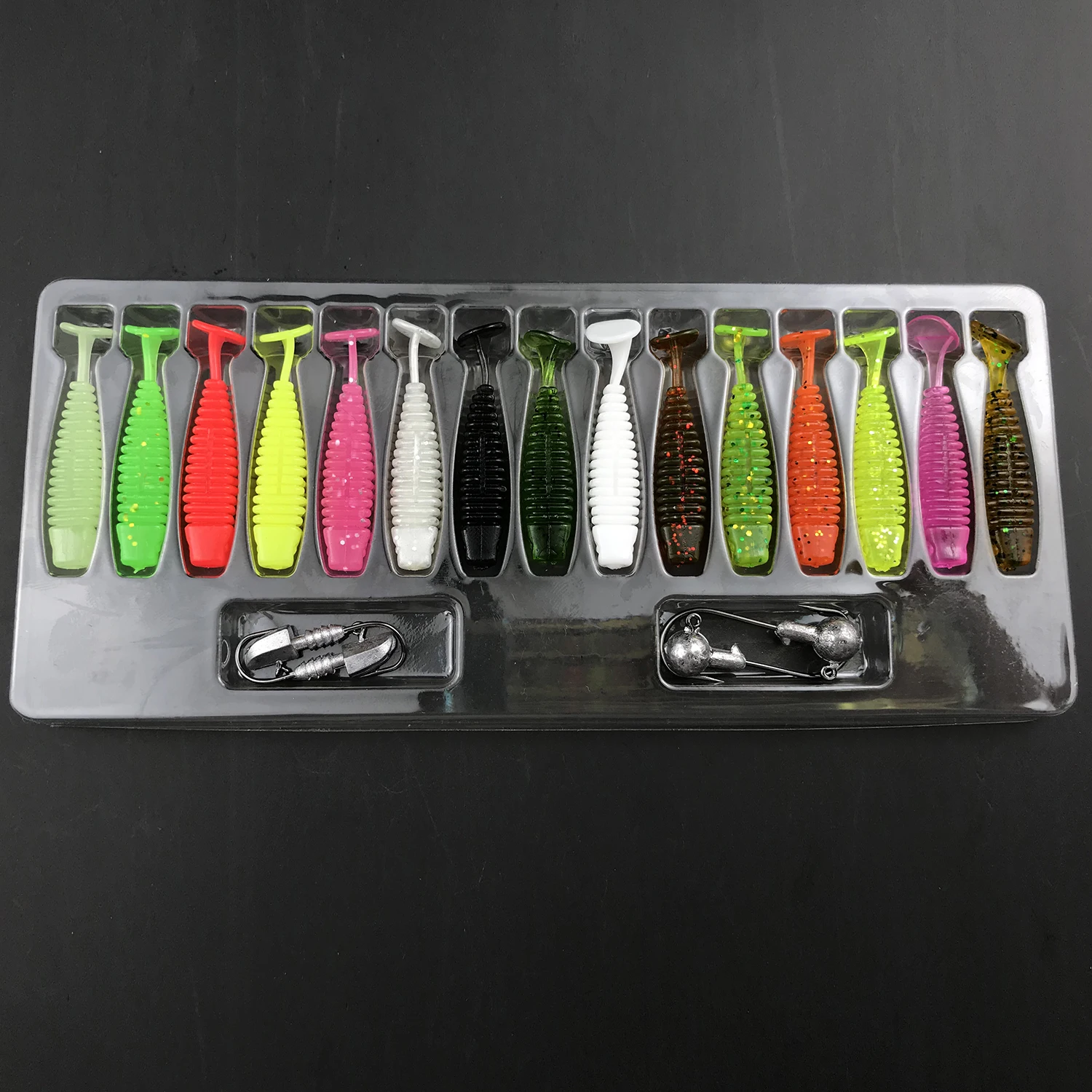 FS05 Fishing Lure Sets 4pcs Lead Head Hook+15pcs Mini Soft Lure Luminous Soft Bait Set Lead Head Hook Soft Bait Fishing Kits, Mix colors
FS05 Fishing Lure Sets 4pcs Lead Head Hook+15pcs Mini Soft Lure Luminous Soft Bait Set Lead Head Hook Soft Bait Fishing Kits, Mix colors