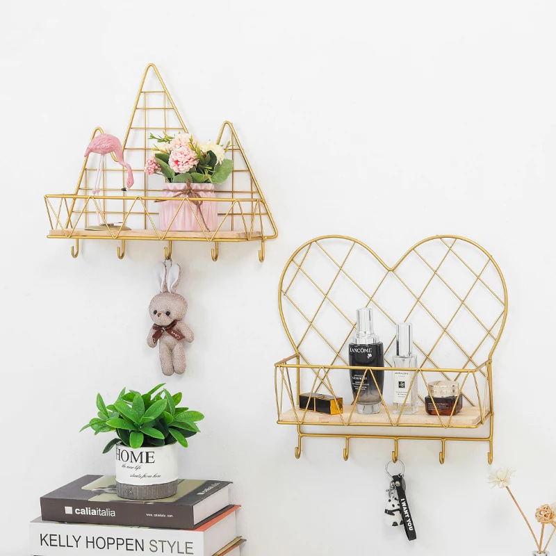 Creative Nordic iron art rack with hook wall hanging living room wall storage rack kitchen hanging basket bedroom finishing, Black and gold
Creative Nordic iron art rack with hook wall hanging living room wall storage rack kitchen hanging basket bedroom finishing, Black and gold