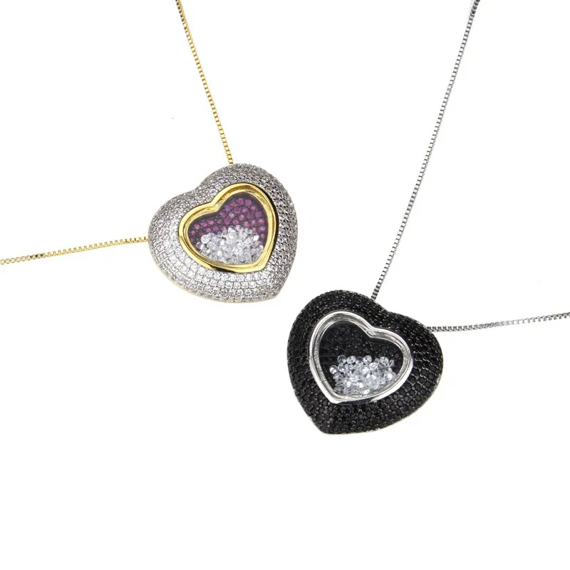 Hollow Transparent Mirror Heart Shaped Window Colorful Zircon Pendant Copper Electroplated Diamond Broken Necklace
Hollow Transparent Mirror Heart Shaped Window Colorful Zircon Pendant Copper Electroplated Diamond Broken Necklace
