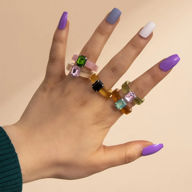 2021 INS Summer Design Colorful Resin Smooth Transparent Gemstone Ring Acrylic Acetate Gem Resin Open Ring for Girls
2021 INS Summer Design Colorful Resin Smooth Transparent Gemstone Ring Acrylic Acetate Gem Resin Open Ring for Girls