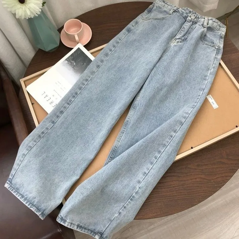2021 Fall Light Blue Denim Pants Retro Wide Leg Pants Women's Straight Leg Pants High Waist Casual Loose Belt Belt, Customized colors
2021 Fall Light Blue Denim Pants Retro Wide Leg Pants Women's Straight Leg Pants High Waist Casual Loose Belt Belt, Customized colors