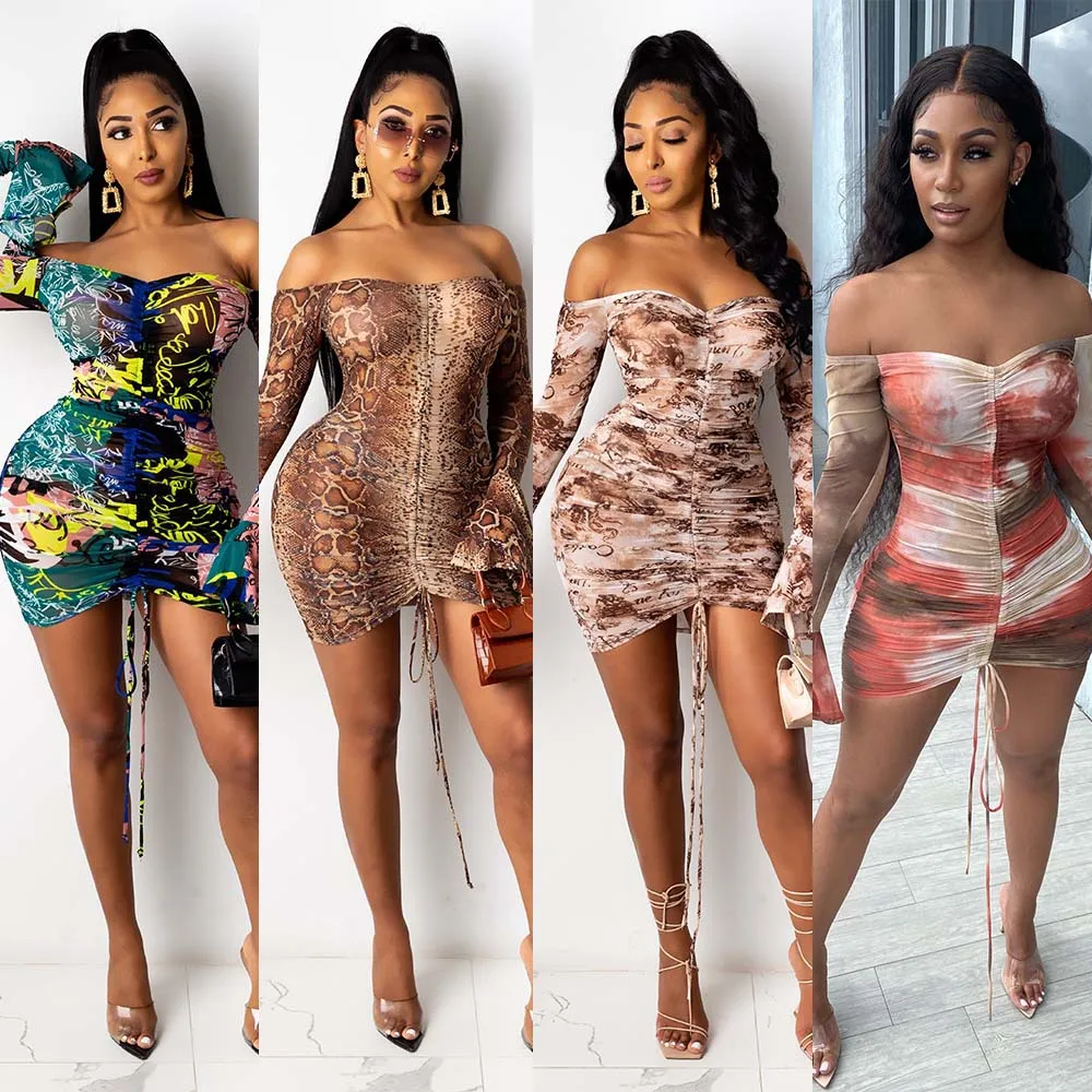 2021 summer sexy mesh see through graffiti drawstring lace up flared sleeves off shoulder bodycon dress girl party dress
2021 summer sexy mesh see through graffiti drawstring lace up flared sleeves off shoulder bodycon dress girl party dress