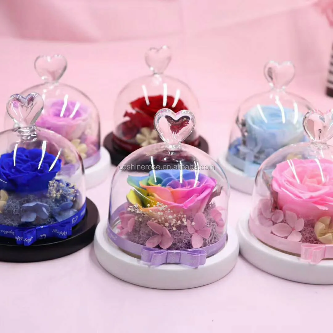 love glass cover eternal flower valentines day gift rose love