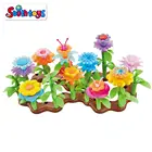 STEM Early Learning Educational DIY Flower Garden Build Bouquet Stacking Floral Building Block Toys