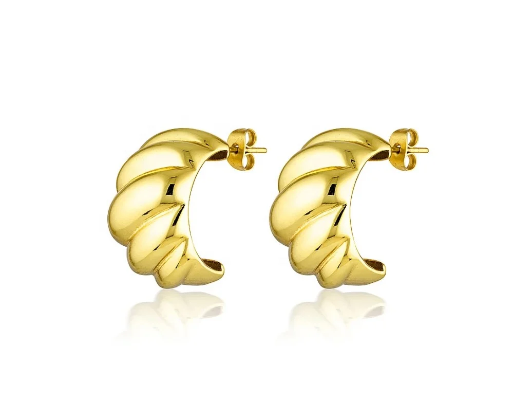 New Arrival 2021 Women's Jewelry Chunky Dome Croissant Earrings Vintage Hoop Earrings, Gold,rose gold,black and silver
New Arrival 2021 Women's Jewelry Chunky Dome Croissant Earrings Vintage Hoop Earrings, Gold,rose gold,black and silver