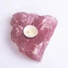 Natural gemstone pink crystal candle holder rose quartz crystal candle stick