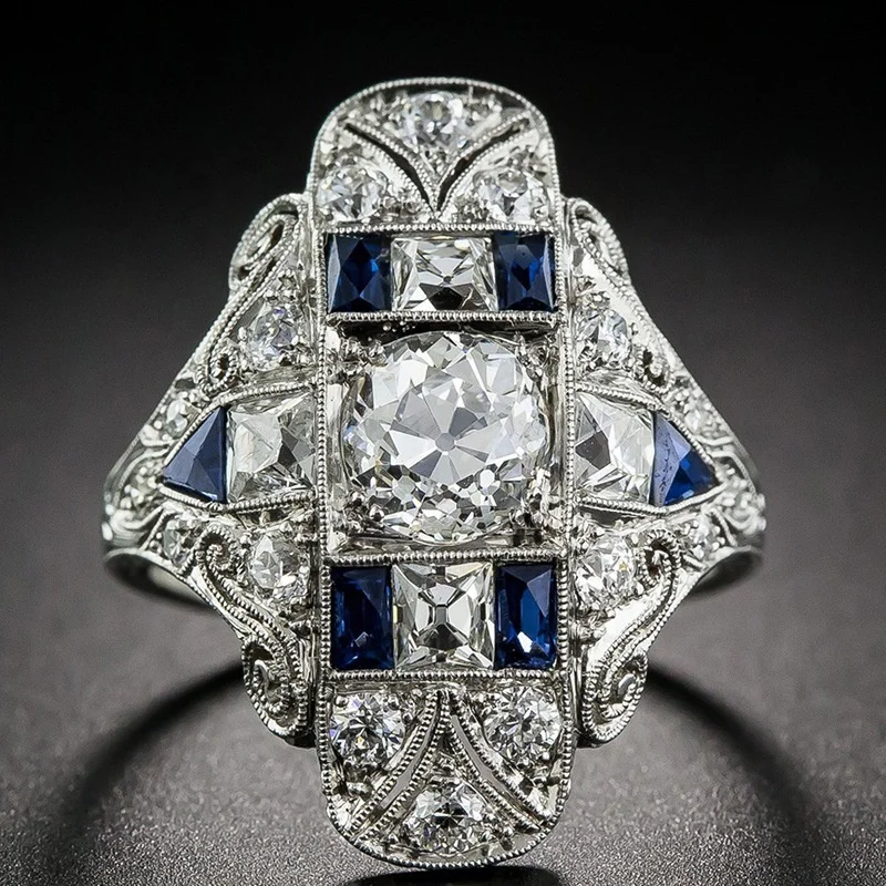 Big Blue/Red Hollow CZ Zircon stone Silver Rings for Women Fashion Wedding Engagement Jewelry Hot Sale
Big Blue/Red Hollow CZ Zircon stone Silver Rings for Women Fashion Wedding Engagement Jewelry Hot Sale