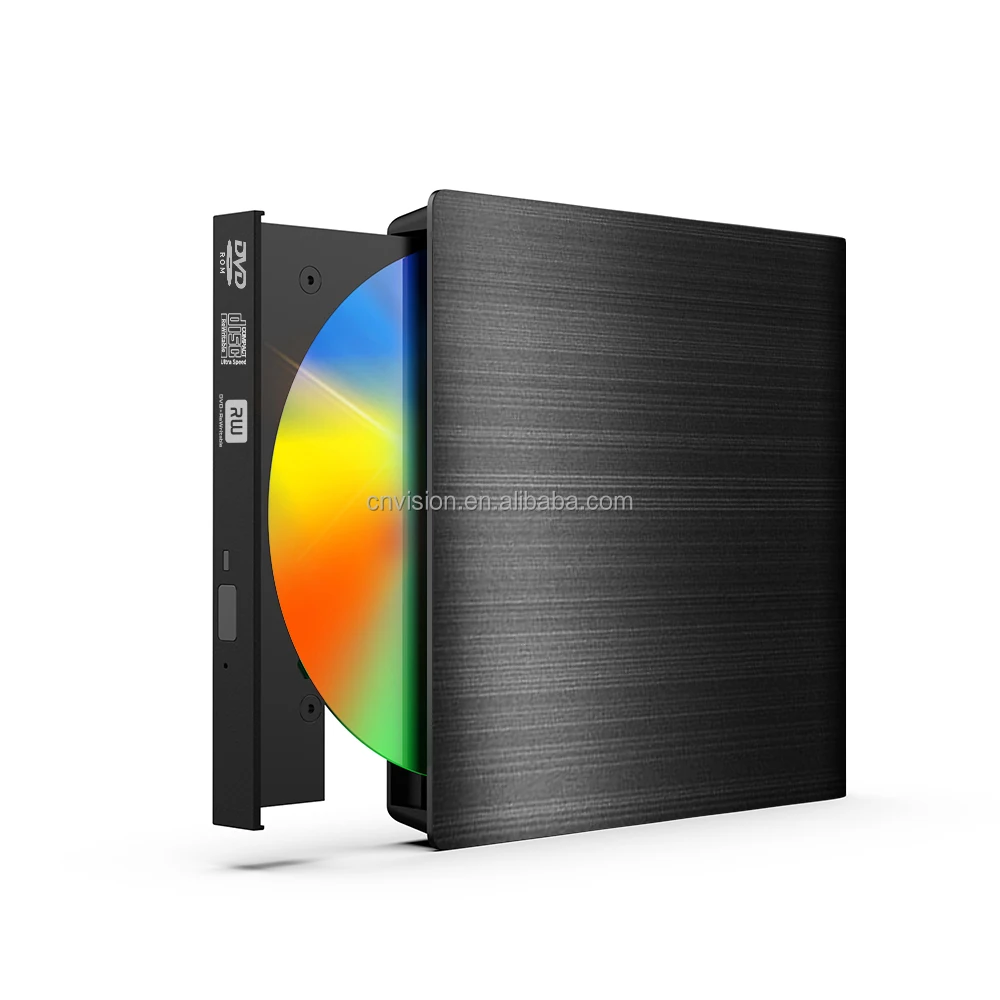 

External CD DVD Drive USB 3.0 Portable Optical Burner Player Writer DVD ROM RW For Desktop For Laptop Optical Drive, Black