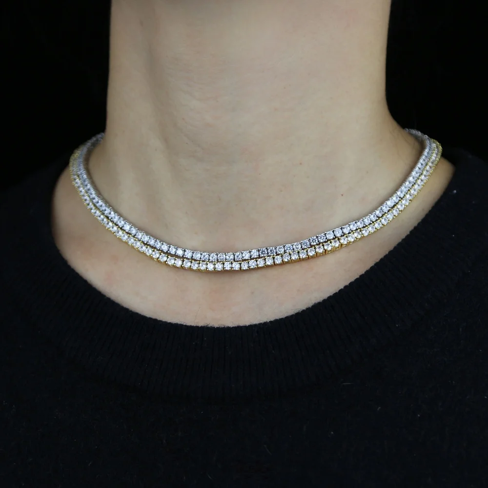 Bling Single Row 3MM CZ Tennis Chain Choker Necklace Women Iced Out Men Women 3mm 5Mm Width Hip Hop Jewelry Wholesale, As pic
Bling Single Row 3MM CZ Tennis Chain Choker Necklace Women Iced Out Men Women 3mm 5Mm Width Hip Hop Jewelry Wholesale, As pic
