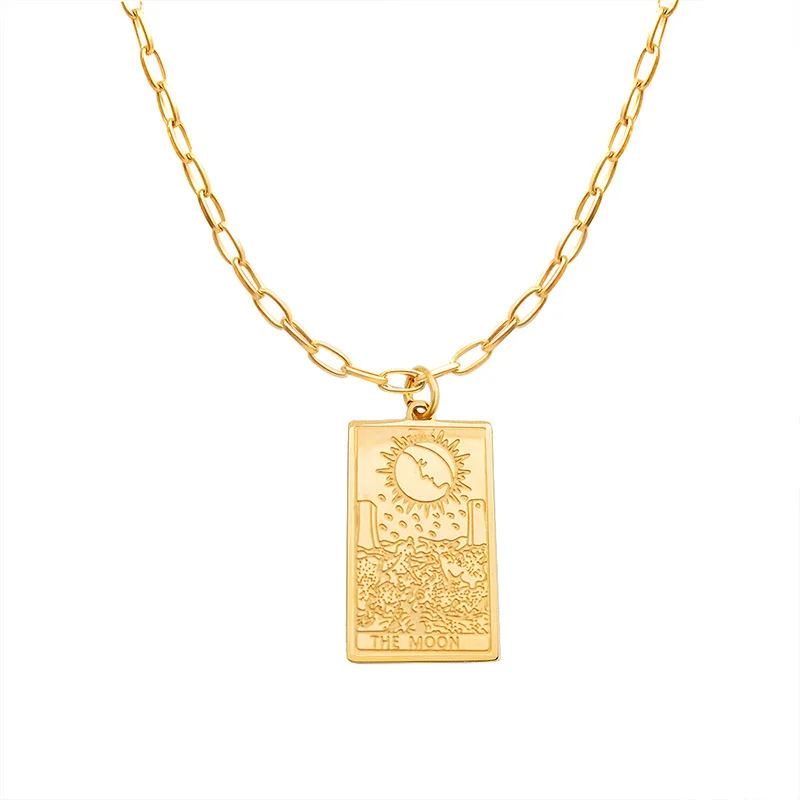 Vintage Tarot Cards Necklaces For Women Man kabala Symbols Zircon Square Necklace Punk Sun and Moon Pendant Jewelry Gifts
Vintage Tarot Cards Necklaces For Women Man kabala Symbols Zircon Square Necklace Punk Sun and Moon Pendant Jewelry Gifts
