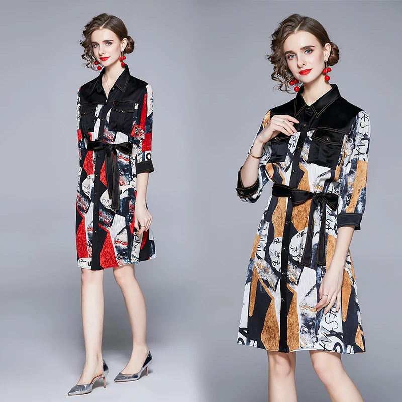 Temperament dress elegant printing 2021 new spring light luxury waist skirt pattern dress
Temperament dress elegant printing 2021 new spring light luxury waist skirt pattern dress
