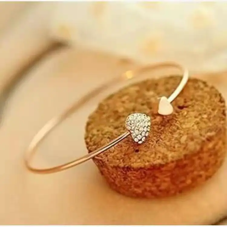 Hot New Fashion Adjustable Crystal Double Heart Bow Cuff Opening Bracelet Women Jewelry Gift, As picture
Hot New Fashion Adjustable Crystal Double Heart Bow Cuff Opening Bracelet Women Jewelry Gift, As picture