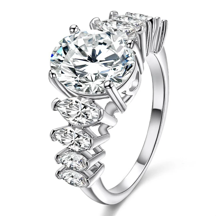 High quality large stone wholesale fashion white gold diamond engagement wedding ring, Customized
High quality large stone wholesale fashion white gold diamond engagement wedding ring, Customized