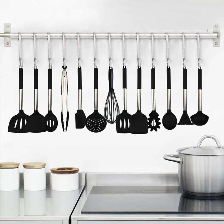 13pcs Silicone Kitchenware Set Stainless Steel Handle Kitchen Tools Non-Stick Pan Cooking Silicone Spatula Soup Spoon, Customized color
13pcs Silicone Kitchenware Set Stainless Steel Handle Kitchen Tools Non-Stick Pan Cooking Silicone Spatula Soup Spoon, Customized color