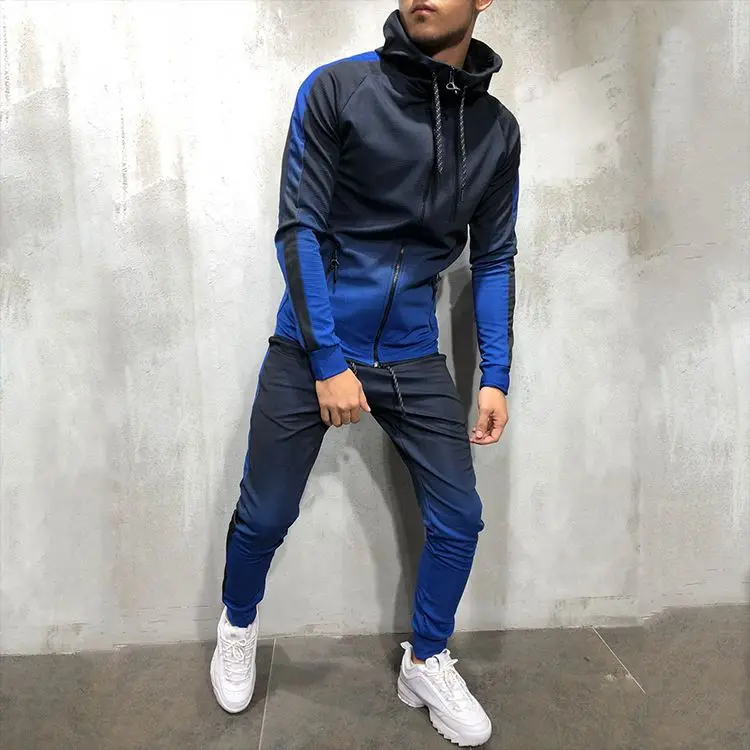 IVY Wholesale Zipper Fleece Gradient Color Slim Fit Running Wear Suit Tracksuit Mens Sweatsuit Sets, Color1-color2
IVY Wholesale Zipper Fleece Gradient Color Slim Fit Running Wear Suit Tracksuit Mens Sweatsuit Sets, Color1-color2