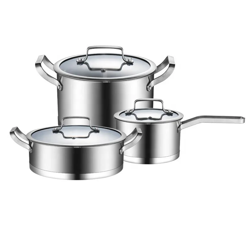 10pcs Cookware Set Stainless Steel Mirror Metal Polish Glass Interior Flat Handle Feature Bottom Eco Material, Stainless steel color
10pcs Cookware Set Stainless Steel Mirror Metal Polish Glass Interior Flat Handle Feature Bottom Eco Material, Stainless steel color