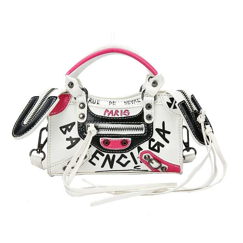 Rivet Designer Handbags Famous Brands Women Painted Letters Doodle Large Graffiti Luxury Handbag
Rivet Designer Handbags Famous Brands Women Painted Letters Doodle Large Graffiti Luxury Handbag