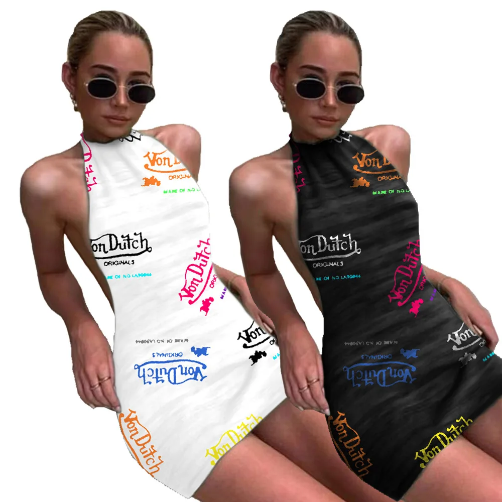 2021 unique design Factory Outlet AliExpress Hot Sale Sexy Fashion Halter Dress Letter Print Dress
2021 unique design Factory Outlet AliExpress Hot Sale Sexy Fashion Halter Dress Letter Print Dress