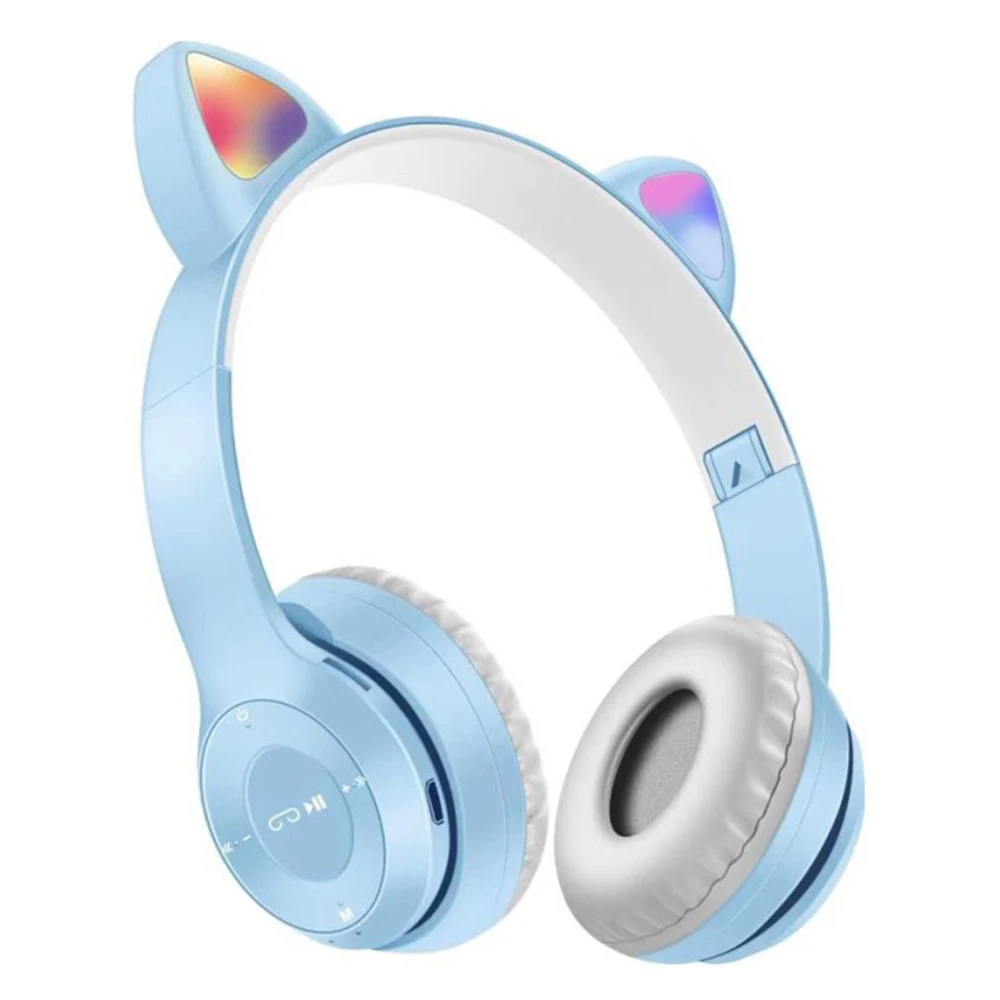 Newest Foldable On-Ear Wireless Stereo Headset with Mic LED Light Compatible with Smartphones PC Tablet Kids Cat Ear Headphones, White blue green purple black
Newest Foldable On-Ear Wireless Stereo Headset with Mic LED Light Compatible with Smartphones PC Tablet Kids Cat Ear Headphones, White blue green purple black