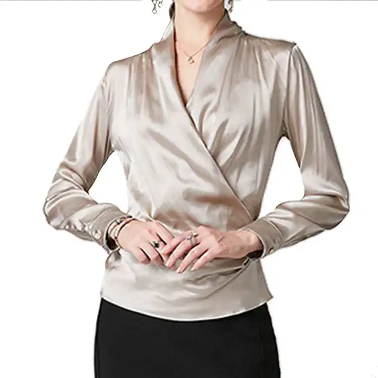 New arrival women spring Autumn long sleeve blouse silk fabric v-neck blouse tops women
New arrival women spring Autumn long sleeve blouse silk fabric v-neck blouse tops women