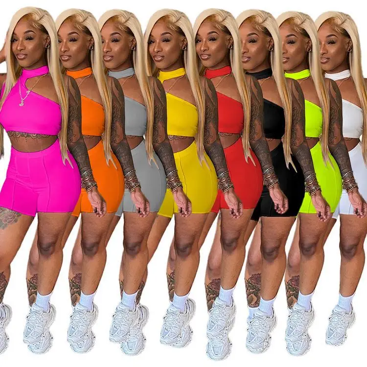 Fondpink 2021 Summer One-shoulder Solid Color Crop Top Two Piece Short Set For Fashion Plus Size Women Clothes
Fondpink 2021 Summer One-shoulder Solid Color Crop Top Two Piece Short Set For Fashion Plus Size Women Clothes