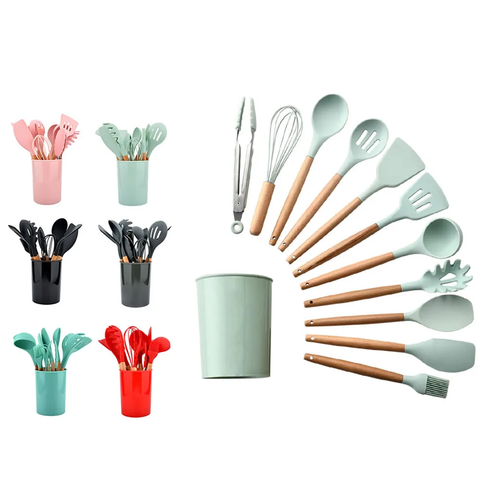 Multifunction Cooking Tool Sets Wood Handle Cooking Utens 12PCS Silicone Kitchen Utensil Set kitchen utensils silicone
Multifunction Cooking Tool Sets Wood Handle Cooking Utens 12PCS Silicone Kitchen Utensil Set kitchen utensils silicone
