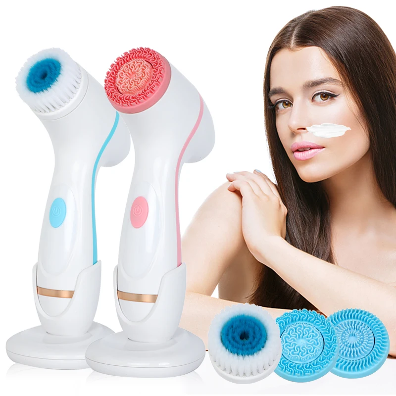 3 in 1 exfoliation massager cleansing massage sonic electric facial face brush skin cleansing Brush, Pink/blue
3 in 1 exfoliation massager cleansing massage sonic electric facial face brush skin cleansing Brush, Pink/blue