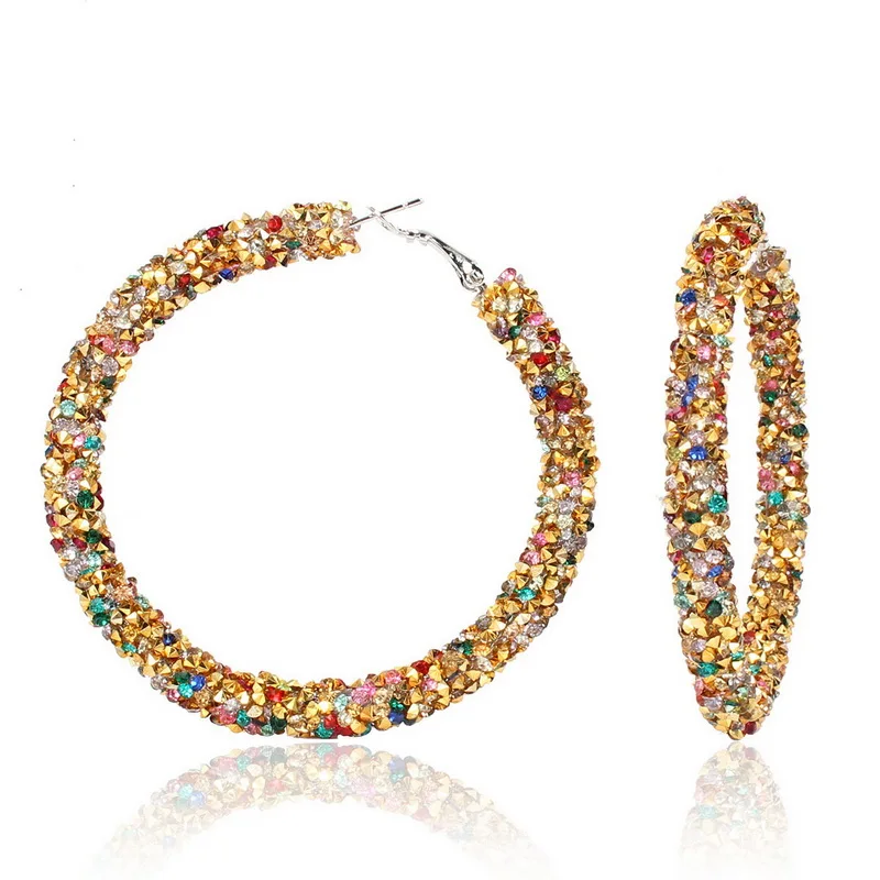 2021 6cm Big Gold Circle Shiny Rhinestone Diamond Women Hoop Earrings for Women 2021
2021 6cm Big Gold Circle Shiny Rhinestone Diamond Women Hoop Earrings for Women 2021