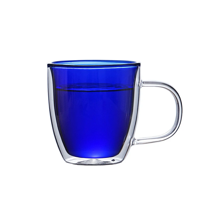 Factory Wholesale Blue Glass Cup Glass Double Wall Glass Round Cafe Cup Double Wall with Handle, Transparent clear
Factory Wholesale Blue Glass Cup Glass Double Wall Glass Round Cafe Cup Double Wall with Handle, Transparent clear