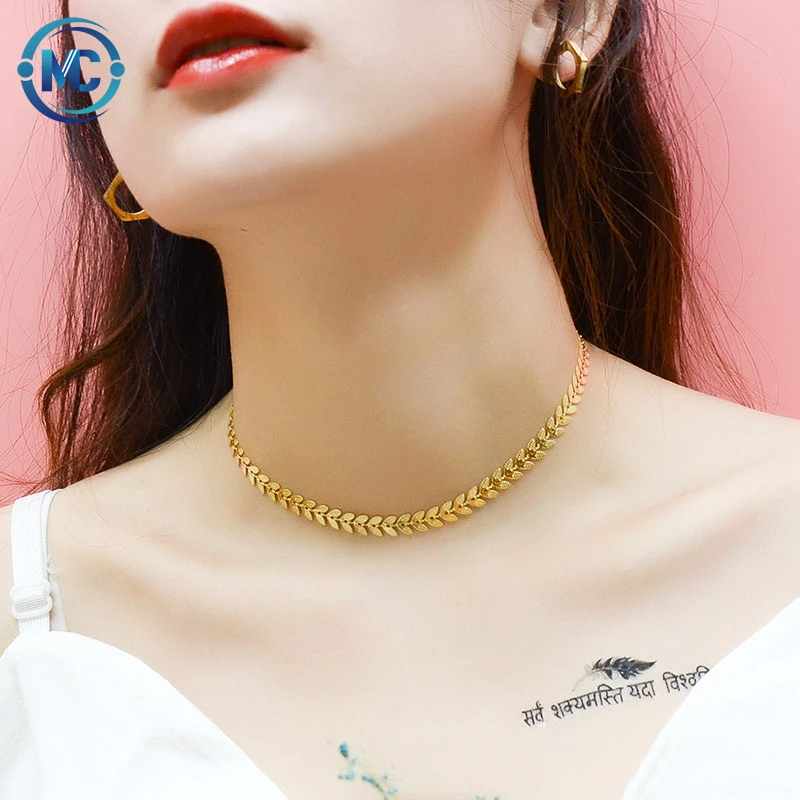 2021 Chic Leaf Chain Choker 18K Gold Plated Stainless Steel Necklace For Women, As the picture
2021 Chic Leaf Chain Choker 18K Gold Plated Stainless Steel Necklace For Women, As the picture
