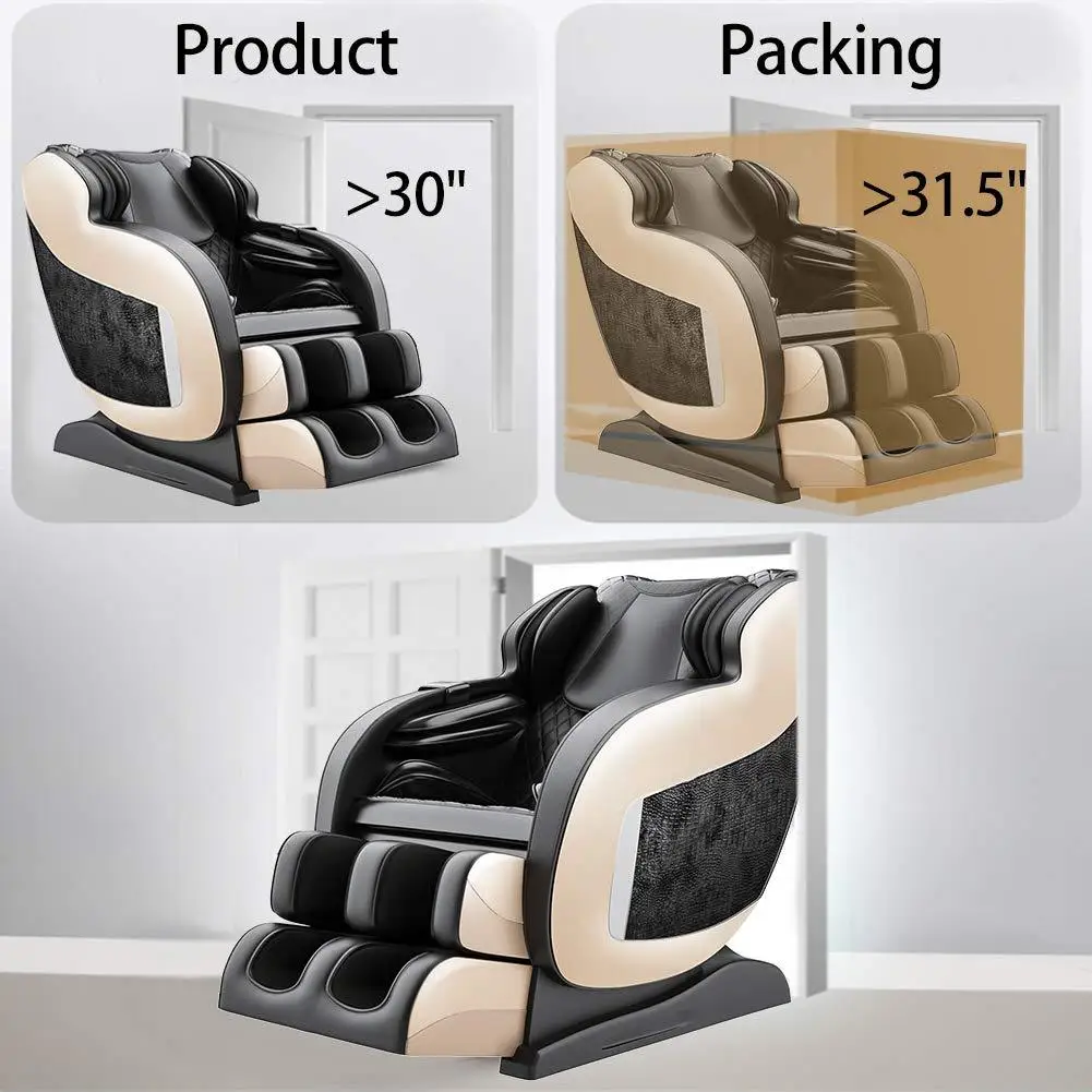 Real Relax SS03 Brown Electric SL Track Zero Gravity Recliner Armchair Shiatsu Massage_Chair With Music