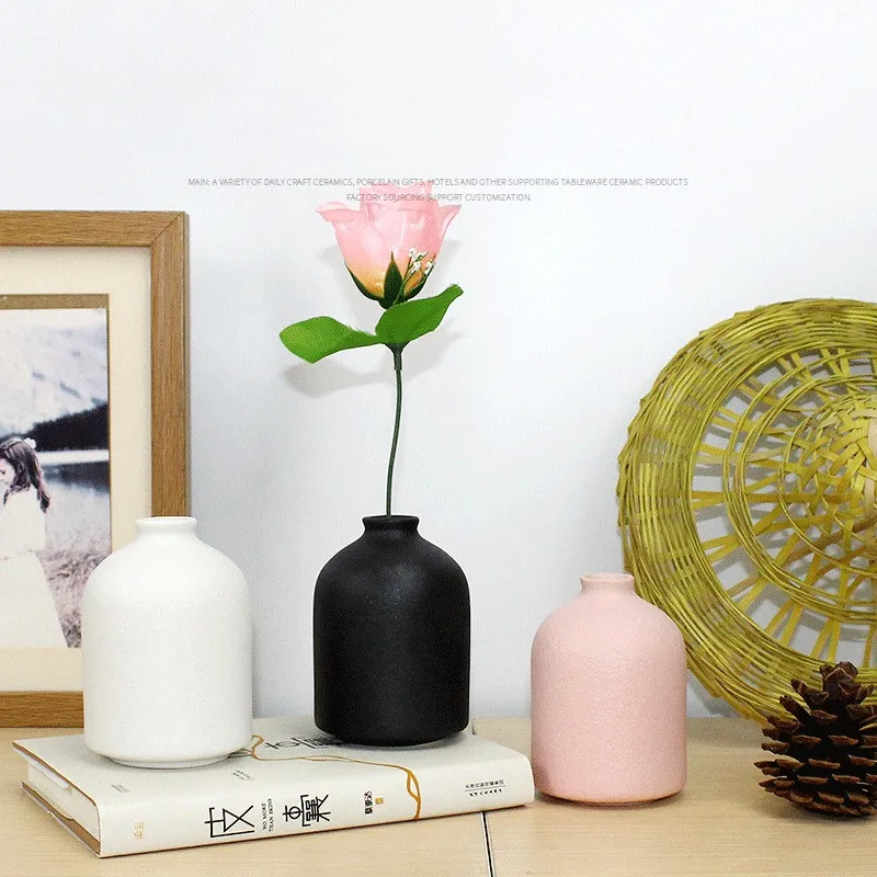 Hot Selling Ceramic Flower Arrangement Small Vase Home Decoration Small Vase Tabletop Ornament Crafts, White black pink
Hot Selling Ceramic Flower Arrangement Small Vase Home Decoration Small Vase Tabletop Ornament Crafts, White black pink