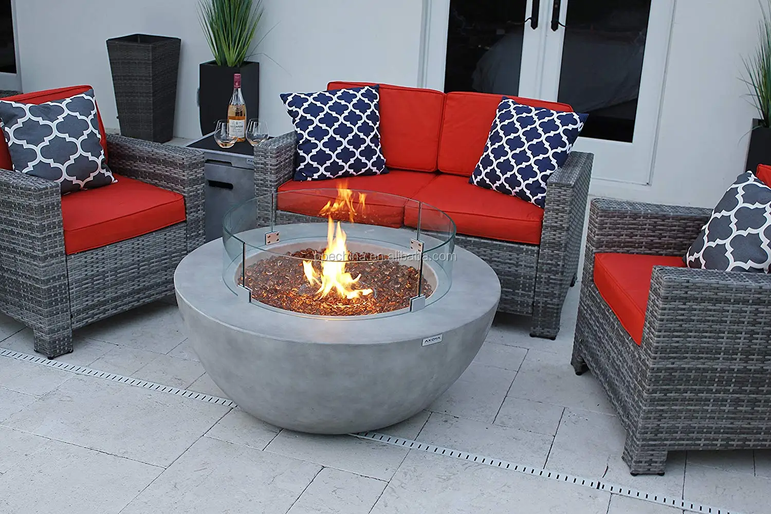 Outdoor gas baking stove fire pits