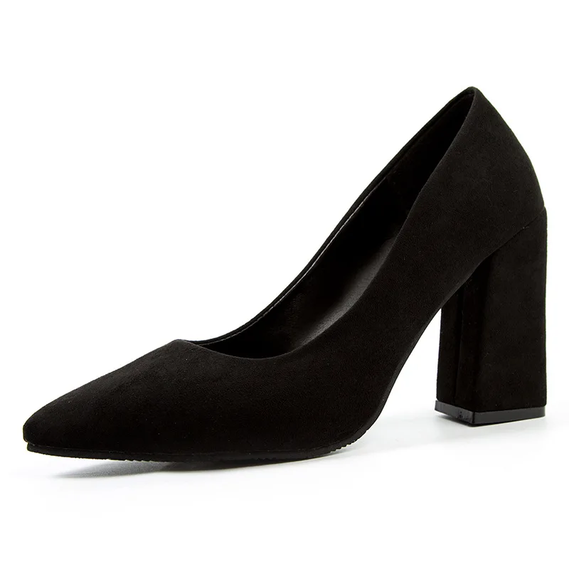 Amazon AliExpress Hot Selling Official Ladies High Heels Black Thick Heel Pointed Suede Work Women Pumps
Amazon AliExpress Hot Selling Official Ladies High Heels Black Thick Heel Pointed Suede Work Women Pumps
