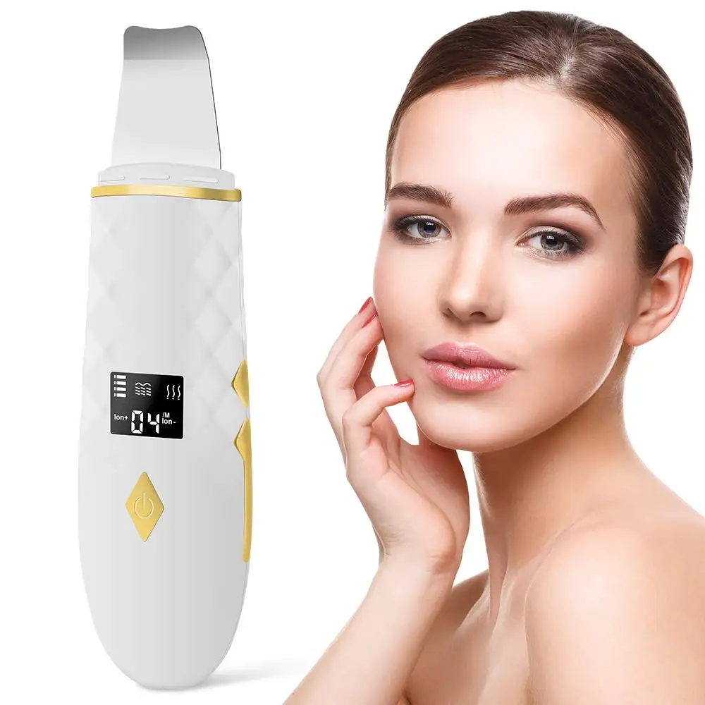 Skin Scrubber Electric Ultrasonic Facial Spatula Portable USB Rechargeable LED screen Face Skin Spatula with 4 Modes, White, pink
Skin Scrubber Electric Ultrasonic Facial Spatula Portable USB Rechargeable LED screen Face Skin Spatula with 4 Modes, White, pink
