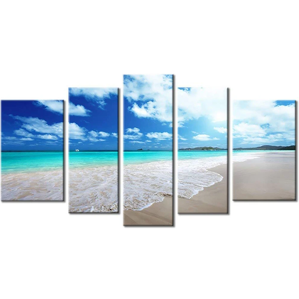 Canvas Living Room Decoration Beautiful Scenic Mural 5 Panel Wallpaper 3D Beach Decor Home Wall Decoration Sea Scenery Painting
Canvas Living Room Decoration Beautiful Scenic Mural 5 Panel Wallpaper 3D Beach Decor Home Wall Decoration Sea Scenery Painting