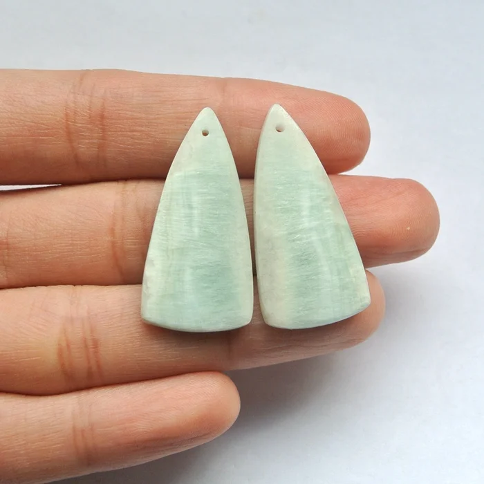 Natural Hemimorphite Opal Earrings Stone Earring Carvings 31x15x3mm 9.8g, Bluish white
Natural Hemimorphite Opal Earrings Stone Earring Carvings 31x15x3mm 9.8g, Bluish white