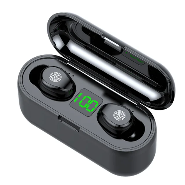 Wireless Earphones F9 TWS 5.0 headphone earbuds Stereo auriculares headset with 2000mAh Power Bank LED Display Charging Case, Black
Wireless Earphones F9 TWS 5.0 headphone earbuds Stereo auriculares headset with 2000mAh Power Bank LED Display Charging Case, Black