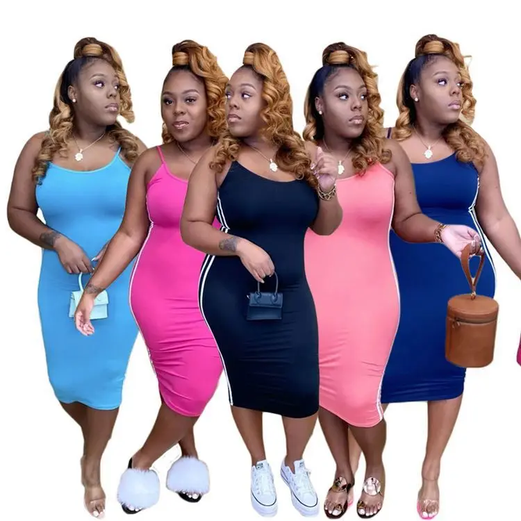 LXX783 High Quality Summer High Street O-Neck Slip Dress Women Clothing Casual Side Stripe Midi Dress
LXX783 High Quality Summer High Street O-Neck Slip Dress Women Clothing Casual Side Stripe Midi Dress