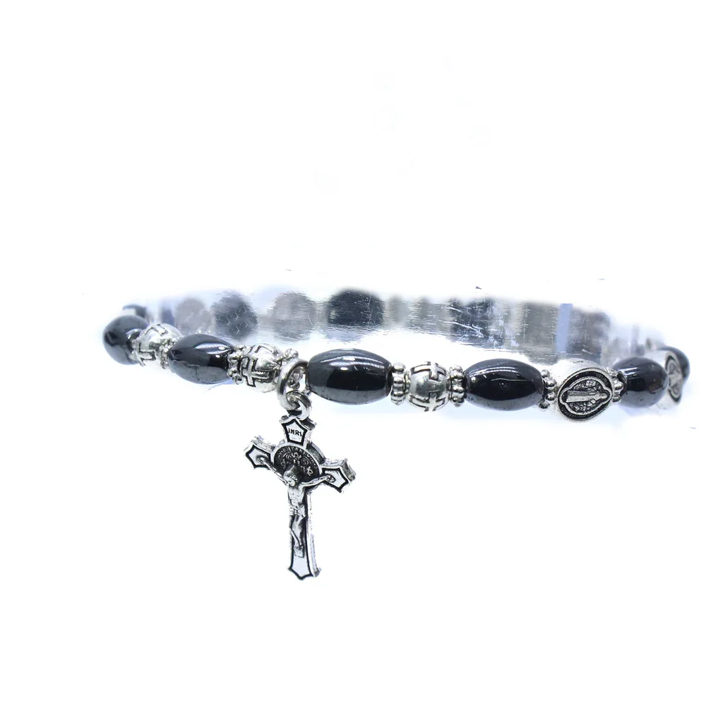Christian religion icon black beads cross bracelet bracelet jewelry ornaments beaded rosary, Picture , can customize 
Christian religion icon black beads cross bracelet bracelet jewelry ornaments beaded rosary, Picture , can customize