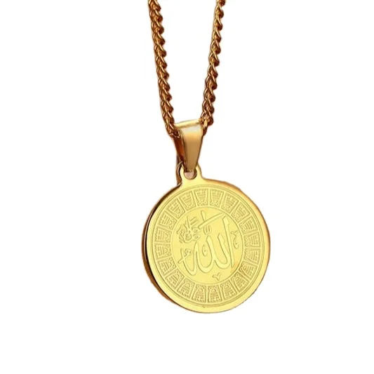 stainless steel necklace chain Islamic Allah Necklace Pendant Man Woman Gold Round Allah Necklace Collar Muslim Jewelry
stainless steel necklace chain Islamic Allah Necklace Pendant Man Woman Gold Round Allah Necklace Collar Muslim Jewelry