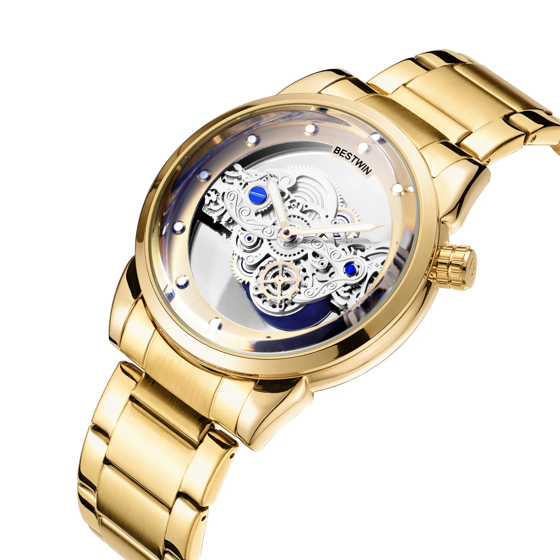 BESTWIN factory fashion unique dial design watches stainless steel strap men's quartz watch Hollow WristWatch
BESTWIN factory fashion unique dial design watches stainless steel strap men's quartz watch Hollow WristWatch