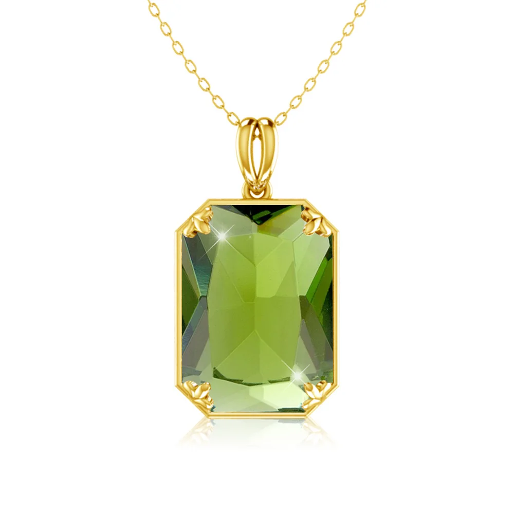 18K Gold Plated Jewelry Necklace Women Sterling Silver Peridot Gemstone Plant Pattern Pendants
18K Gold Plated Jewelry Necklace Women Sterling Silver Peridot Gemstone Plant Pattern Pendants
